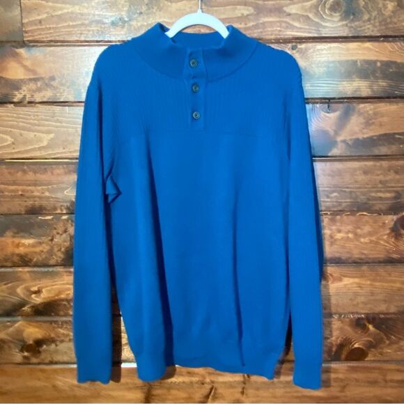Duluth Trading Co. Merino Wool Blend Pullover Blue Sweater Men's Size Large - Picture 13 of 14